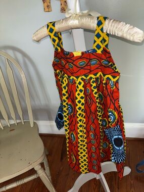 Girls' Bright Orange & Yellow Printed Sundress
